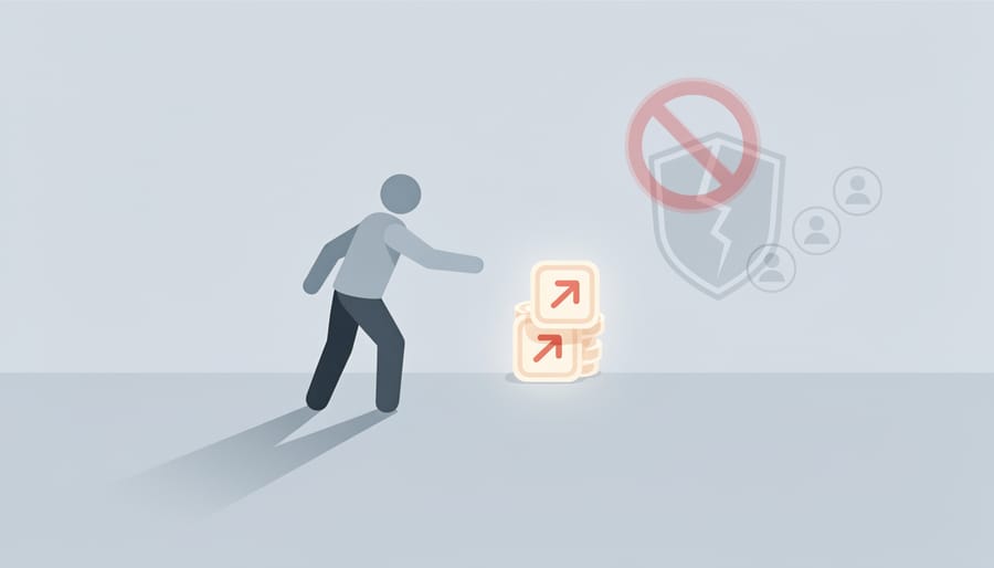 Laptop computer displaying warning signals representing online risks